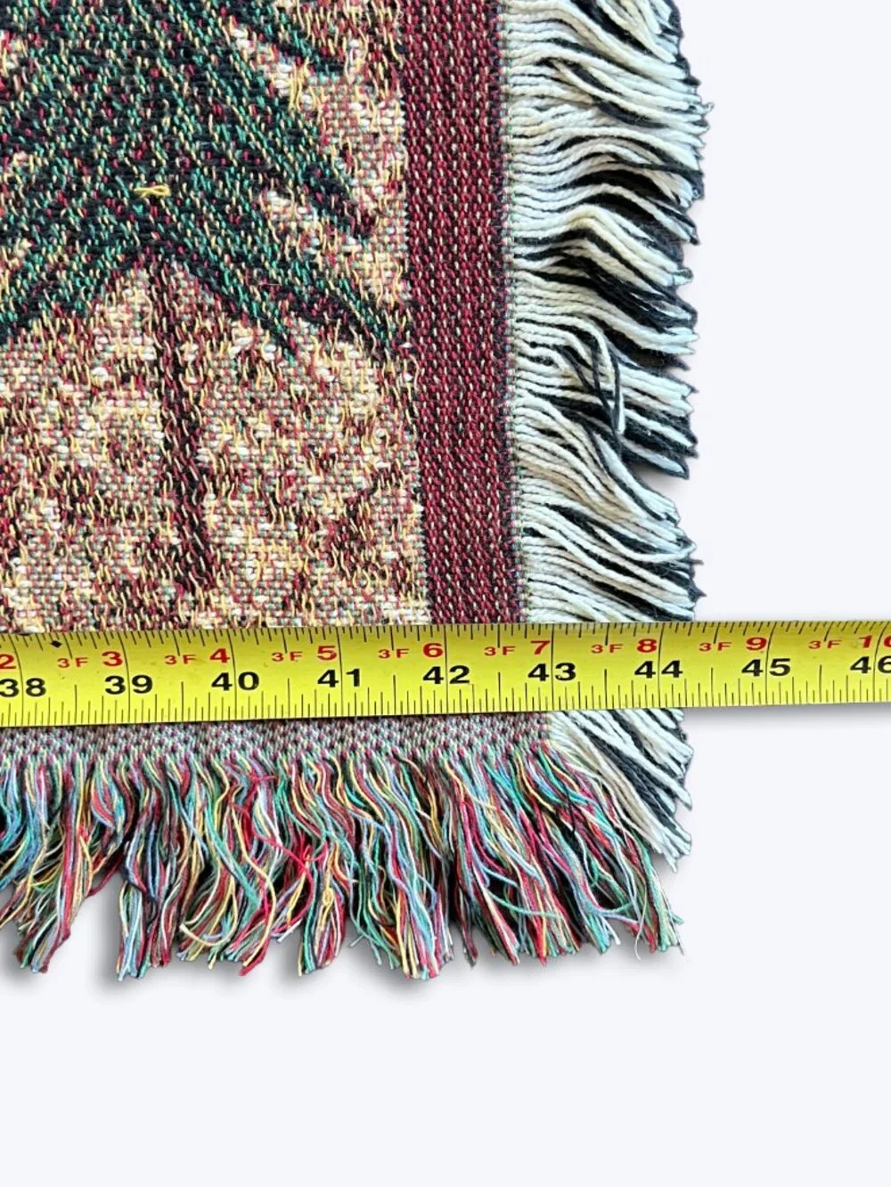 Riggsbee Vtg Home Sweet Home Tapestry Throw Blanket Cabin Bear Fringe 44x68 Lake